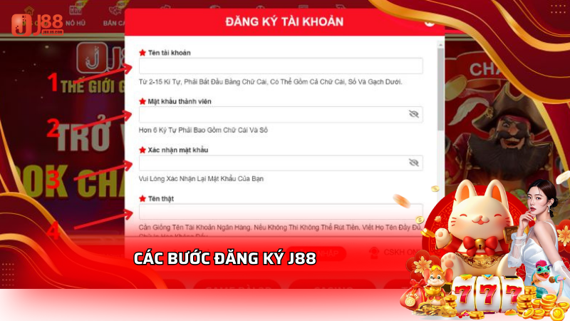 Các bước đăng ký j88 thành công